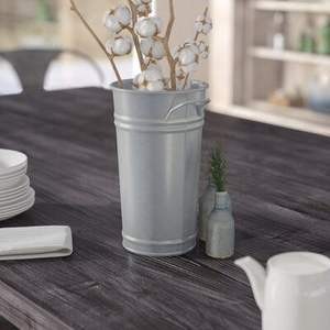 Vase à fleurs galvanisé de style antique de meilleure qualité avec une finition blanche et noire pour une décoration élégante de jardin et de bureau - Product Image 5
