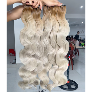 100% paquets de couleur de vague de corps de cheveux humains vietnamiens avec frontal ou fermeture cheveux bruts pour faire des perruques - Product Image 1