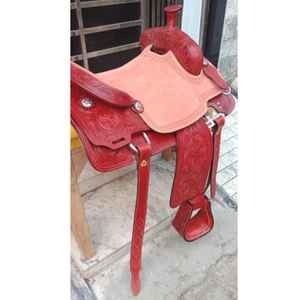 Sillín de cuero occidental de buena calidad Wade Brown Fork Roping Ranch Horse Saddle Size - Product Image 2