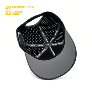 Casquette de golf structurée à 5 panneaux, imperméable, avec ventilation découpée au laser, ajustement réglable, broderie personnalisée, casquette de sport unisexe - Product Image 5