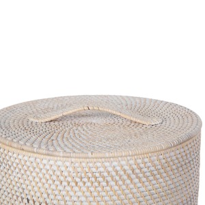 Round Rattan Basket with Lid Handmade Storage Basket Wholesale eco-friendly Made in Viet Nam - Product Image 5