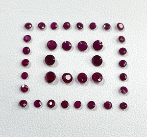 Natural Fine Quality Heated Burma <b>Ruby</b> Calibrated 2-3mm Round Cut Reddish Pink Color Loose Gemstones for Making Jewellery - Product Image 3