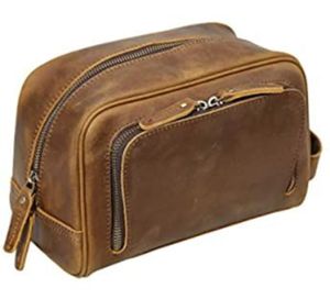 Trousse de maquillage en cuir à la mode pour femmes, sac de toilette suspendu avec poignée de voyage, trousse de toilette de grande capacité pour femme et homme - Product Image 5