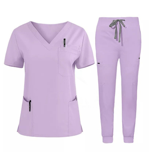 Nuevos trajes de fregado elásticos transpirables conjuntos femeninos Jogger enfermería uniformes médicos Spandex Higos Hospital Scrubs Spa uniformes - Product Image 5