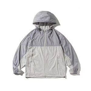 Veste matelassée unisexe à blocs de couleur, toile lavée, col montant, légère, respirante, à capuche, pour les sports de plein air et le streetwear - Product Image 6
