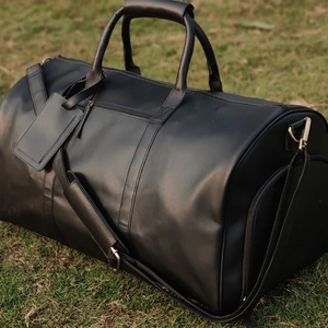 Grand sac de sport pour hommes Weekender en cuir véritable pleine fleur avec compartiment à chaussures, style tendance personnalisé - Product Image 1