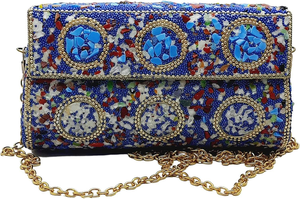 Sac de soirée indien fait à la main Vintage mosaïque pierre ethnique métal pochette multicolore mosaïque dames par artisanat de luxe - Product Image 2