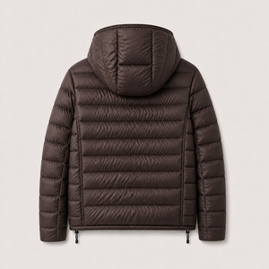 Manteau en duvet à capuche unisexe pour femme, couleur unie, fermeture éclair, style décontracté, 90% duvet, coupe classique - Product Image 3