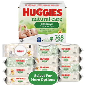 Lingettes pour bébé Huggies Natural Care Sensitive, non parfumées, 12 paquets à ouverture facile, 768 lingettes au total - Product Image 3