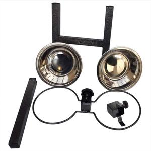Cuencos de comida para perros portátiles de acero inoxidable ecológicos de gran venta, cuenco elevado ajustable en altura para perros, soporte antideslizante, alimentador Doble - Product Image 4
