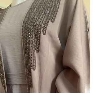 Robe de cocktail d'été élégante pour dames robe de soirée modeste et pleine longueur perles de broderie à paillettes en cristal perles antistatiques pour - Product Image 1