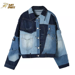 Chaqueta Vaquera Larga Holgada Azul Estampada de Alta Calidad, Proveedores de Chaquetas Vaqueras al por Mayor - Product Image 6