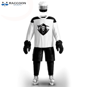 Uniformes de Hockey sobre Hielo al por Mayor de Alta Calidad, 100% Algodón, Secado Rápido, Transpirables, Color Azul, Último Estilo, Raccoon Sports - Product Image 5