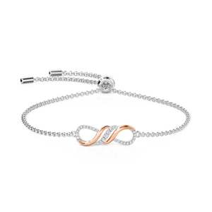 Jeulia Amore Two Tone <b>Infinity</b> Adjustable Fashion Tennis <b>Bracelet</b> - Product Image 1