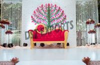 Meubles de scène de mariage design de style italien causeuse de scène de mariage avec chaises assorties canapé de scène de réception de mariage musulman