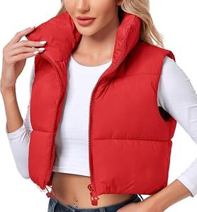 Gilets matelassés d'hiver pour hommes, en toile, col montant, logo frontal, épais, à capuche, gilets courts pour femmes, manteaux à bulles - Product Image 1