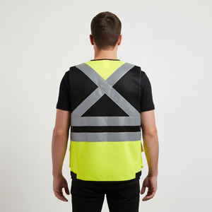 Chaleco de Seguridad de Malla de Poliéster de Alta Visibilidad con Logotipo Personalizado, Impermeable, con Luz LED Intermitente para Trabajadores de la Construcción - Product Image 4