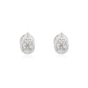 Fait sur mesure en gros femmes bijoux fins 100% vrai diamant poire forme boucles d'oreilles fête des mères cadeaux vente chaude produits - Product Image 1
