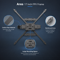 Châssis de drone FPV Ares 17 pouces en fibre de carbone, kit de châssis de quadricoptère UAV longue portée pour construction personnalisée professionnelle