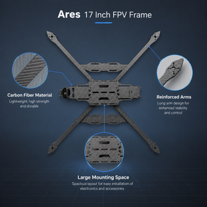 Marco de Dron FPV de Fibra de Carbono Ares de 17 Pulgadas, Kit de Marco de Cuadricóptero UAV de Largo Alcance para Construcción Personalizada Profesional - Product Image 4