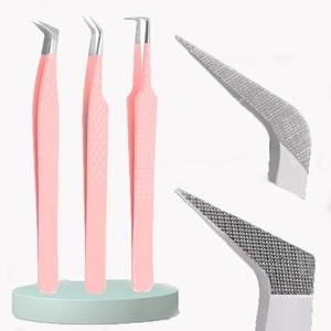 แหนบสแตนเลสปลายไฟเบอร์สำหรับต่อขนตา-จับได้ดีเยี่ยม ความยาว 10 มม. - Product Image 1