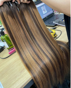 Usine meilleure vente Top qualité Invisible os soyeux droite Extension de cheveux 100% cheveux humains Double Drawn Extensions de cheveux - Product Image 4