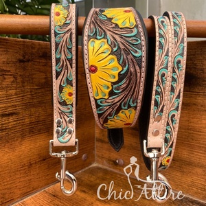 ปลอกคอสุนัขและสายจูงสุนัขหนังแท้ดีไซน์ตามสั่งผลิตจากโรงงาน OEM ODM - Product Image 1