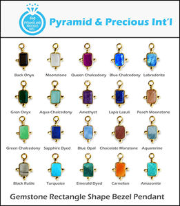 Breloques Rectangle Turquoise Bleu avec technologie d'incrustation de réglage de lunette - Product Image 6