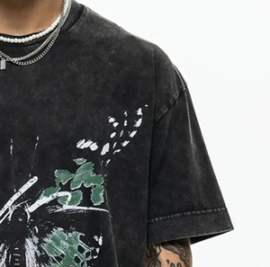 เสื้อยืดคอกลมแนววินเทจแบบว่างเปล่าสำหรับฤดูร้อนเสื้อยืด100% ผ้าฝ้ายเฮฟวี่เวตไซส์ใหญ่พิเศษ250แกรมสำหรับซักกรด - Product Image 5