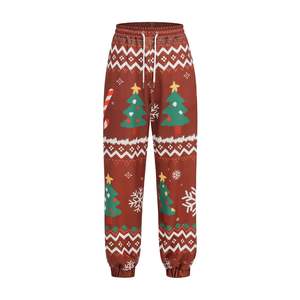 À la mode 2025 pantalons de survêtement de noël pour les femmes Look Premium cordon pantalons de survêtement de noël doux Polyester chaud Style élégant - Product Image 1