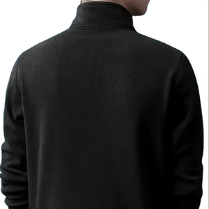 OEM Sweats à capuche et sweat-shirts pour hommes lourds à manches longues, col montant, coupe ajustée, vêtements d'hiver décontractés, teints en couleur unie - Product Image 5