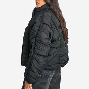 Chaqueta Acolchada Informal Extra Grande con Capucha para Mujer, Invierno, Talla Grande, Transpirable, Gruesa, con Cordón Ajustable - Product Image 2