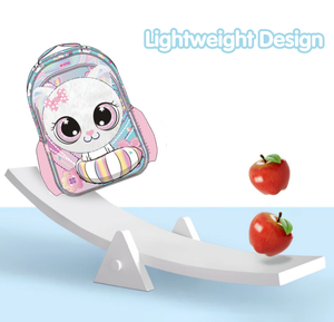 Juego de Mochilas Escolares para Niñas, Mochila Escolar con Dibujos Animados, 7 Piezas, Bolsa de Almuerzo, Estuche para Lápices, Botella de Agua, Cuaderno, Porta Tarjetas de Identificación, Poliéster - Product Image 3