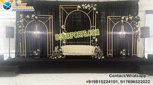 Stand en métal exclusif de scène de mariage asiatique, vente en gros, support de toile de fond en métal pour événement de mariage, nouveau Design, supports en métal pour mariage - Product Image 2