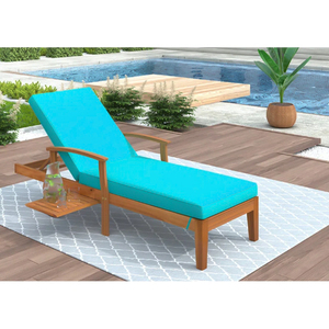 SALON EN BOIS BOIS DE TECK AVEC COUSSIN MER BLEUE FABRIQUÉ EN INDONÉSIE - Product Image 6