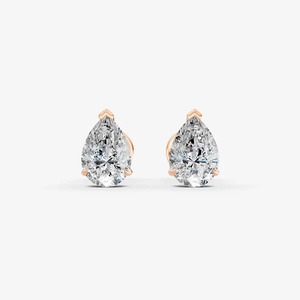 Poised Classic Pear Solitaire Earrings With Pear Cut Lab Grown Diamonds 0.65 Carat EF-VVS2 In 14K Solid <b>Gold</b> <b>Top</b> Selling Product - Product Image 2