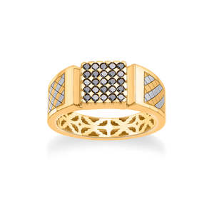 Bague en acier inoxydable plaqué or 18 carats pour homme Noble Circle - Product Image 3