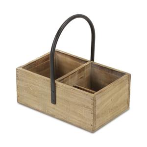 Venta caliente Premium Caddy de madera con asa Bandeja de almacenamiento de 4 compartimentos Organizador ecológico para cocina y oficina Premium - Product Image 6