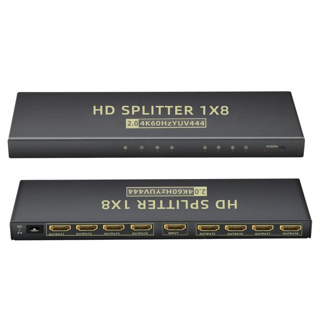 H DMI 2.0 Splitter 1 in 2 4 8 Out 4K 60Hz 18Gbps HDCP2.2 HDR 3D Video Distributor for PS5 Xbox PC Monitor TV