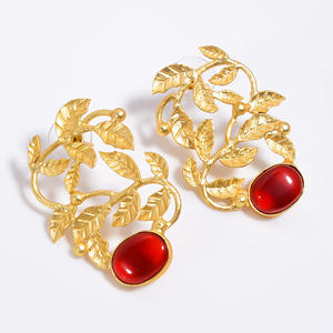 ต่างหูทำด้วยมือชุบทอง18K แฟชั่นผู้หญิงขายส่งผู้ผลิตอัญมณีที่กำหนดเองผู้ผลิตเครื่องประดับโบราณ - Product Image 1