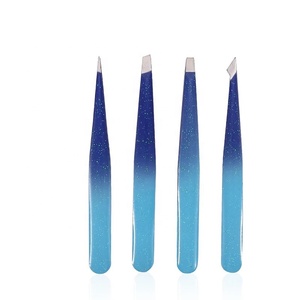 Pince à sourcils en acier inoxydable de précision de couleur personnalisée de haute qualité Instruments de beauté à pointe pointue Roches grises personnalisées - Product Image 1