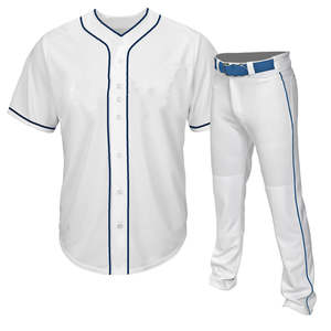 2024 uniformes de Baseball pour hommes respirants brodés personnalisés conception de bouton en gros Logo personnalisé 100% Polyester nouveau - Product Image 5