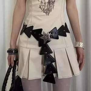 Ceinture en cuir PU Vintage Retro Street Style avec boucle en alliage à anneau creux Mode européenne américaine - Product Image 5