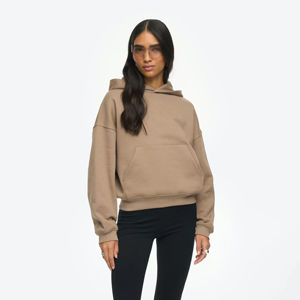 Sudadera con capucha de algodón liso de gran tamaño para mujer, diseño personalizable con cuello con capucha para invierno, servicio OEM - Product Image 4