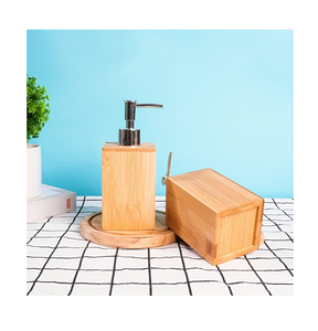 ที่กดสบู่ไม้อะคาเซียที่กดสบู่แชมพูไม้ปั๊มโลชั่นไม้ไผ่ - Product Image 6