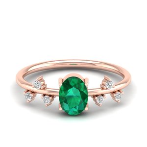 REYES nuevo diseño único corte ovalado 0,75 quilates Esmeralda anillos de piedras preciosas en 925 plata esterlina moissanita declaración joyería para ella - Product Image 5