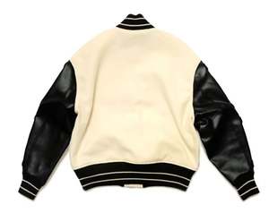 Chaqueta Universitaria Personalizada con Logotipo Bordado, Mangas de Cuero, Chaqueta Universitaria de Lana con Letras, Chaqueta de Béisbol para Hombre - Product Image 3