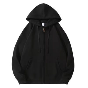 2025 Sudadera con capucha para hombre de alta calidad de talla grande con cremallera completa, ropa de calle, Sudadera con capucha de algodón con estampado de pantalla personalizado, fabricante - Product Image 1