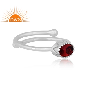 Anillo apilable de plata de ley fina hecho a mano con granate natural, joyería personalizada para mujer, regalo para ella, más vendido. - Product Image 3