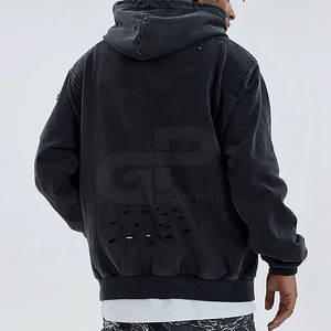 Sweats à capuche épais pour hommes, tissu épais, sweats à capuche délavés pour streetwear, hiver et usage quotidien - Product Image 2